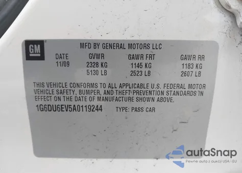 2010 Cadillac Sts Luxury Package from USA, damaged, VIN 1G6DU6EV5A0119244